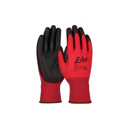 Pip Polyurethane, Palm & Fingers, 1 Abrasion Level, Red, XL 12 PK 701CRPB/XL